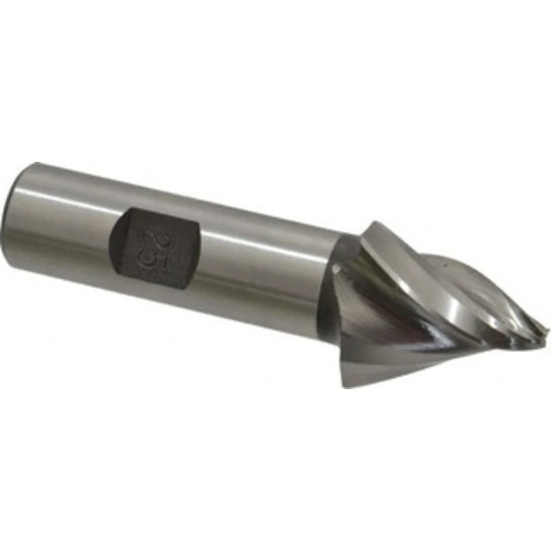 Made in USA 25 per Side 1/8 Small End Diam 1 LOC 3-Flute High Speed Steel Tapered Square End Mill Uncoated, 5/8 Shank...